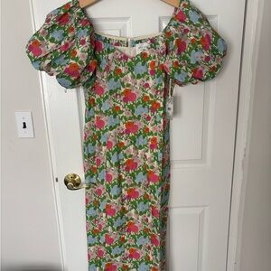 Tuckernuck - Multi Begonia Floral Sallie Midi Dress